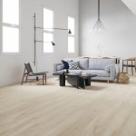 White oak effect LVT flooring laid in a living room