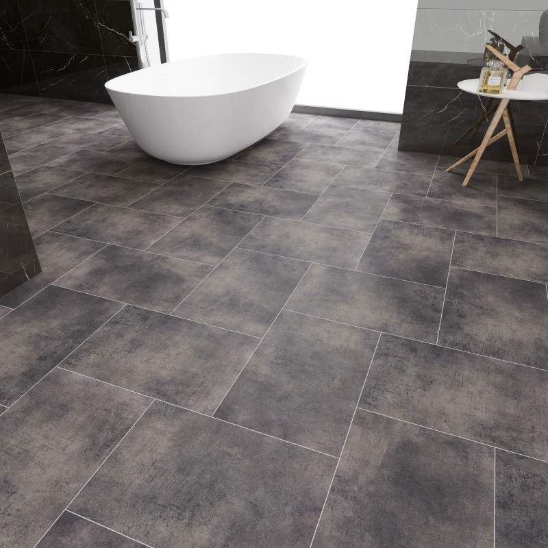 Quay Mist Stone imitation LVT laid in a kitchen