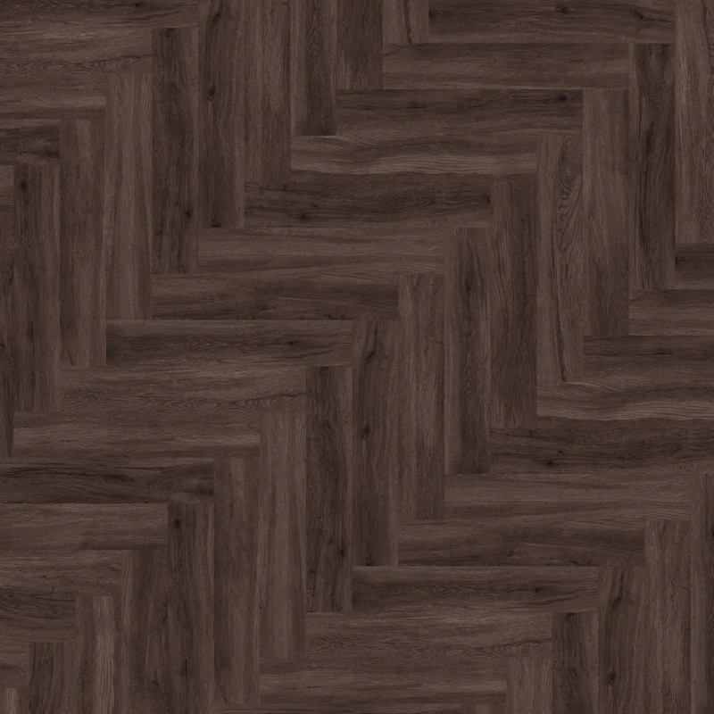 Dark umber herringbone flooring sample