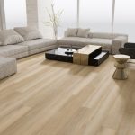 BLonde oak effect LVT flooring laid in a living room