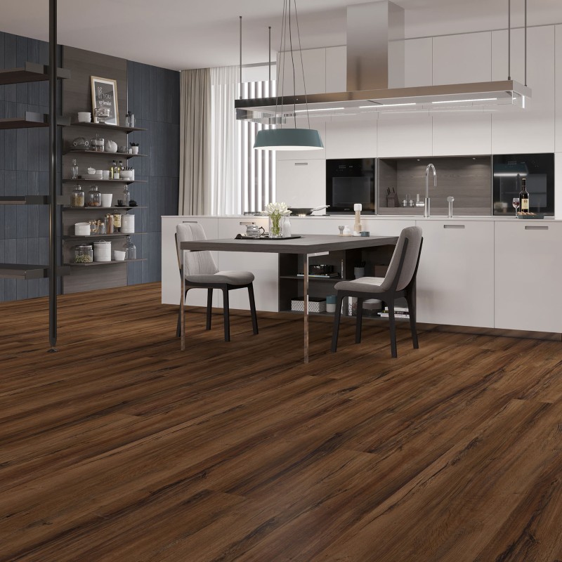Chicory haze oak effect LVT flooring laid in a kitchen