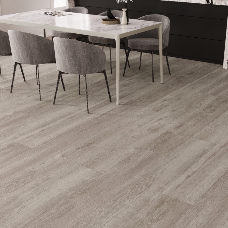 County oak effect LVT flooring laid in a kitchen