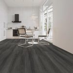 Ebony oak effect LVT flooring laid in a kitchen