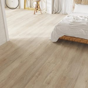 European oak effect LVT flooring laid in a kitchen