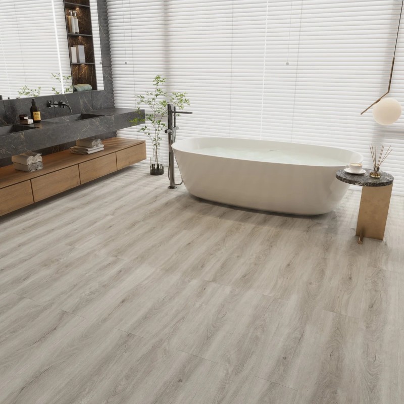 Pebble shore effect LVT flooring laid in a kitchen