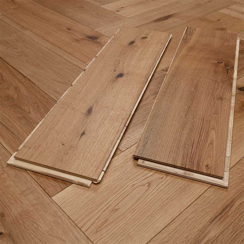 artisan eng oak herringbone click natural, brushed & lacquered 150x600 b