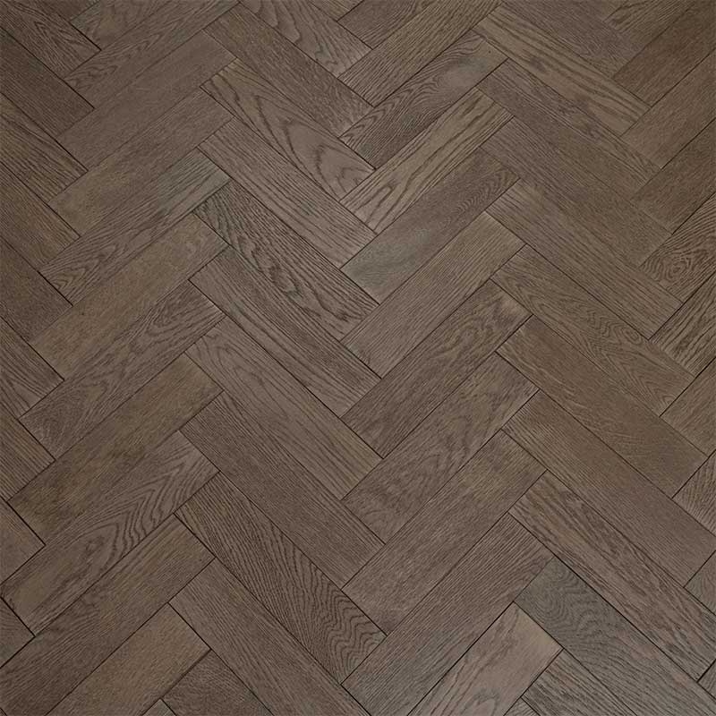 artisan eng oak herringbone gunmetal grey, brushed & matt lacquered 80x300