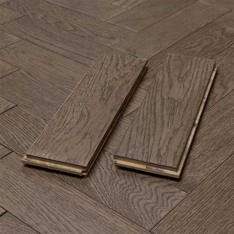 artisan eng oak herringbone gunmetal grey, brushed & matt lacquered 80x300 b