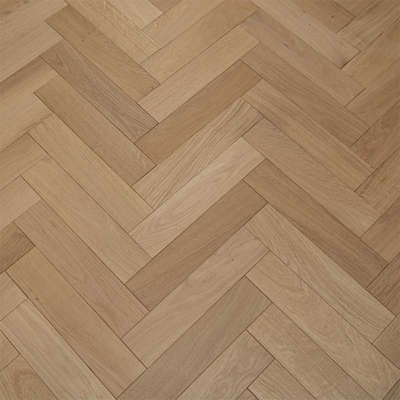 artisan eng oak herringbone invisible, light brushed & oiled 90x400