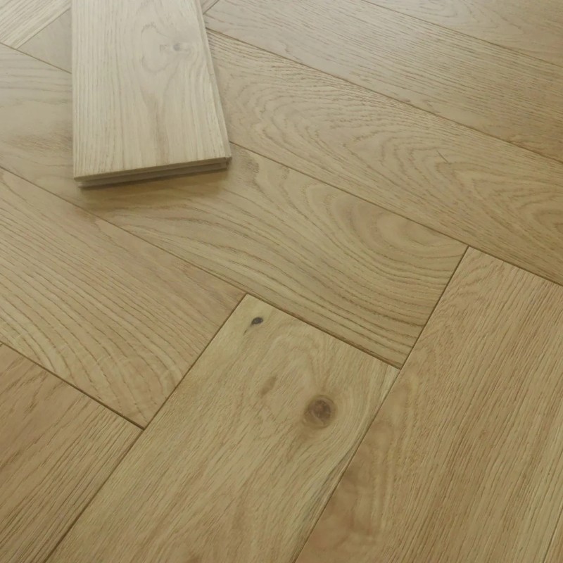 artisan eng oak herringbone natural, brushed & uv oiled 125x600 b