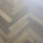 artisan eng oak herringbone smoked grey, brushed & uv oiled 90x450