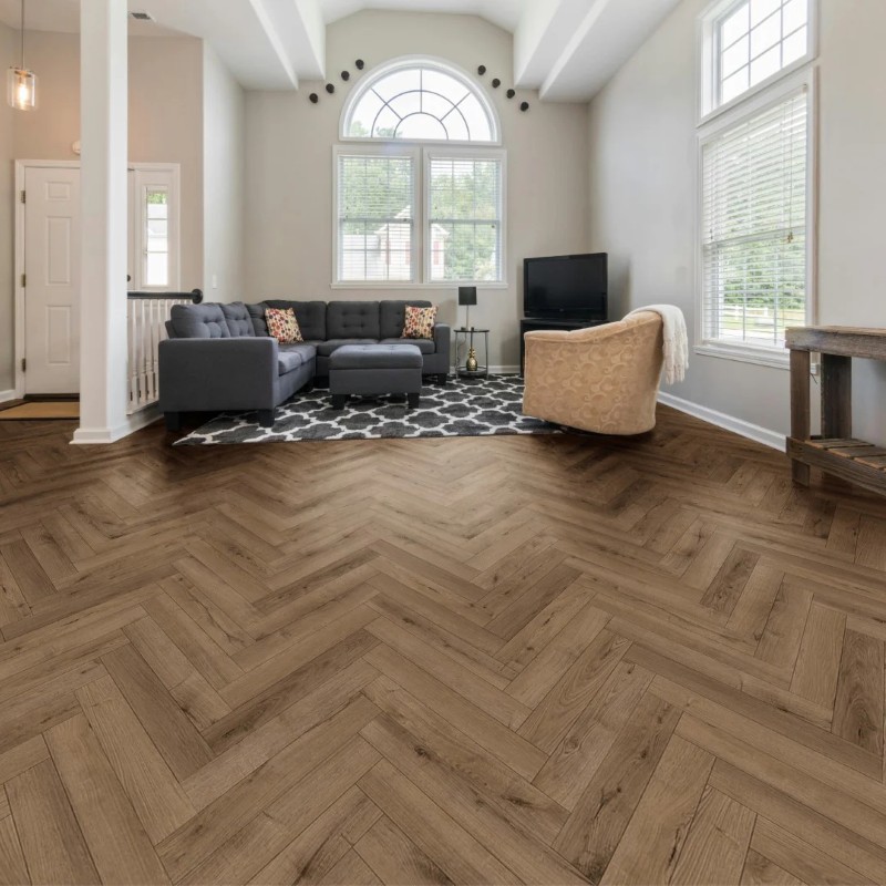 artisan laminate herringbone click smoked oak, light brushed & matt 101x606
