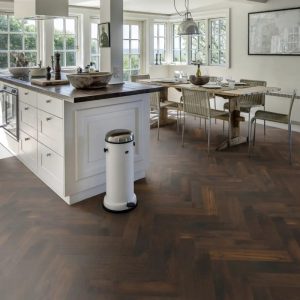 kahrs engineered oak large herringbone cd smoked dark