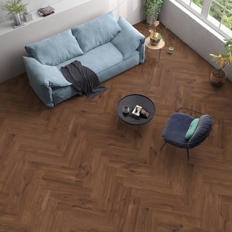furlong laminate manor oak chocolate brown herringbone