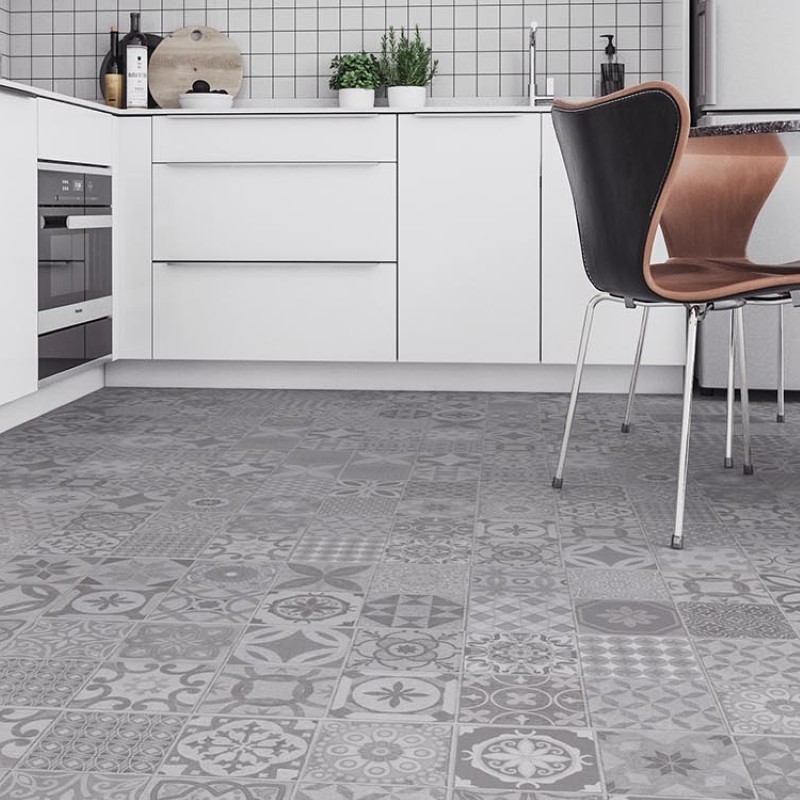 firmfit lvt encaustic tile victorian concrete (cah 4078)
